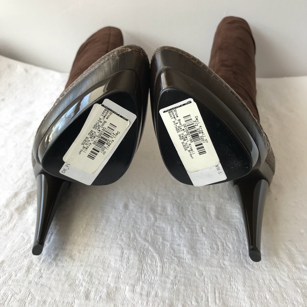 DEVI KROELL**Brown Suede Python Boots EU 37 $2850 - Picture 8 of 8